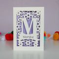 Personalised Papercut Initial Name Card