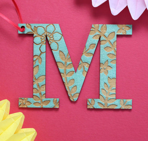 Assorted Letter M Wooden Engraved Hanging Decorations