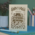 Personalised Papercut Mothering Sunday Card