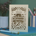 Personalised Papercut Mothering Sunday Card