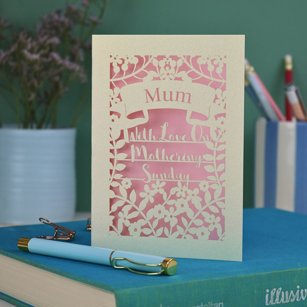 Personalised Papercut Mothering Sunday Card