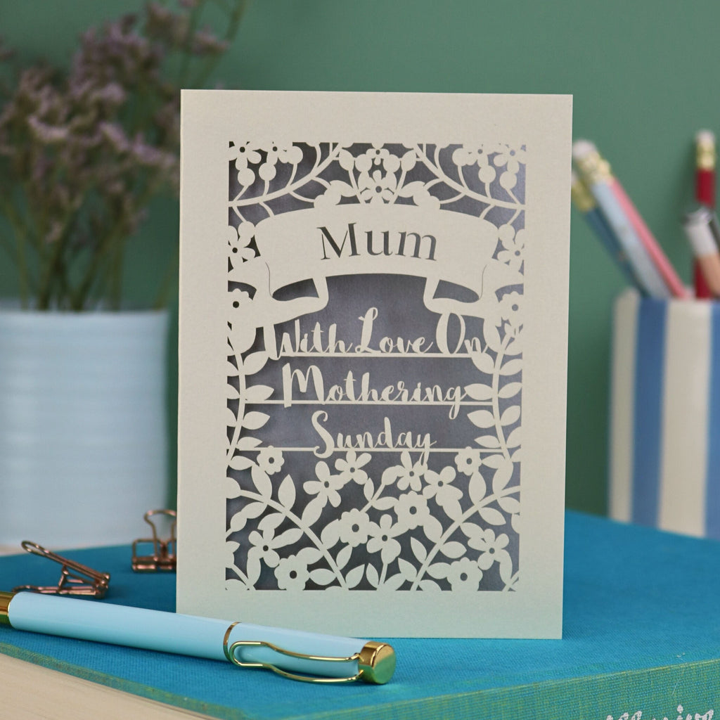 Personalised Papercut Mothering Sunday Card