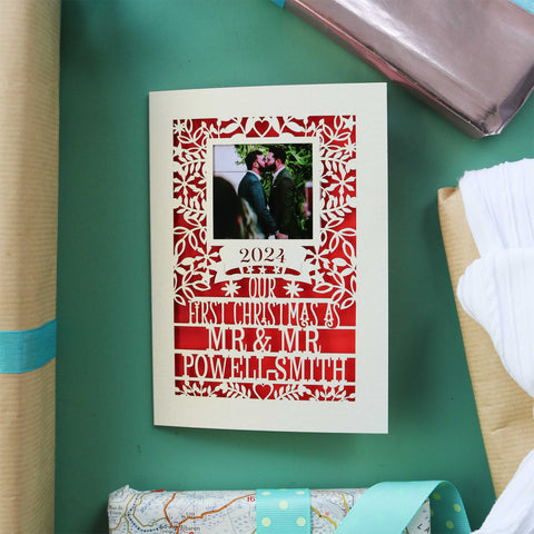 Mr & Mr Our First Christmas Photo Card