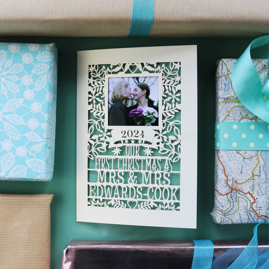 Laser cut Christmas cards for wife, UK
