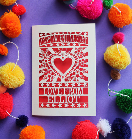 A personalised Valentine's card, laser cut and made in the UK - Bright Red / A6 (small)