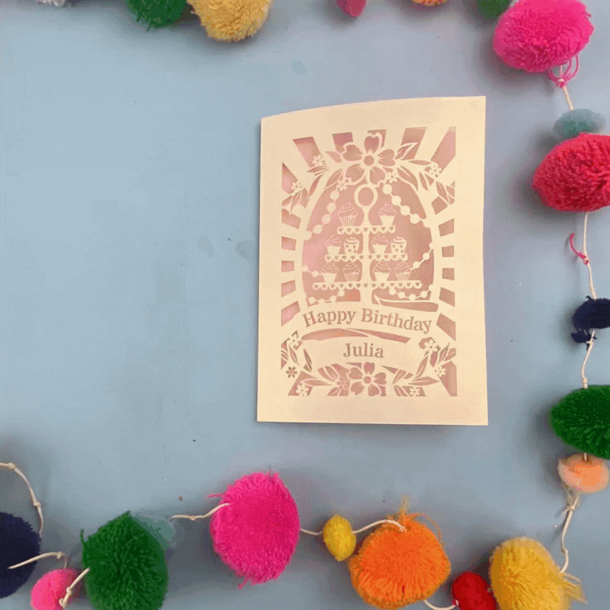 Personalised Birthday Card – Cupcake Stand Design - No Age