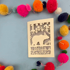 Papercut 1st Birthday Card - Bear Design