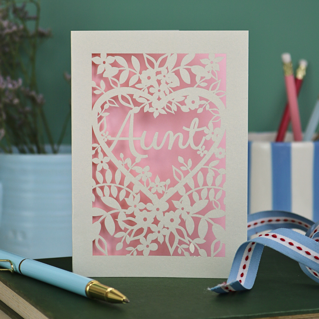 Papercut Aunt, Aunty or Auntie Card