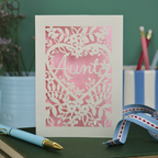 Papercut Aunt, Aunty or Auntie Card