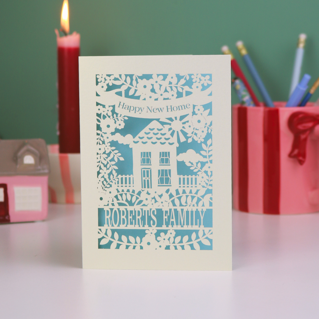 Personalised Floral New Home Card