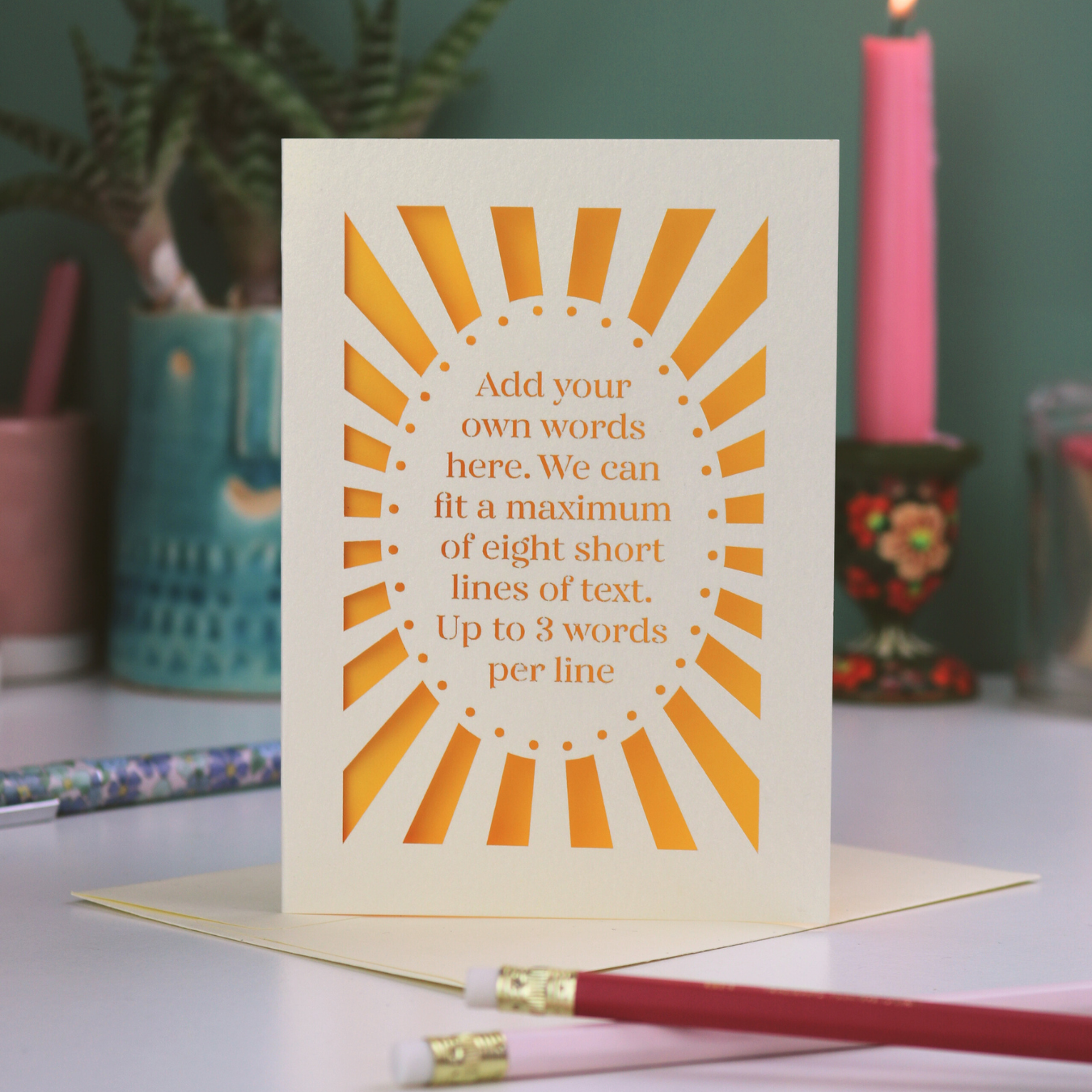Add Your Own Text Laser Cut Card- Design 1