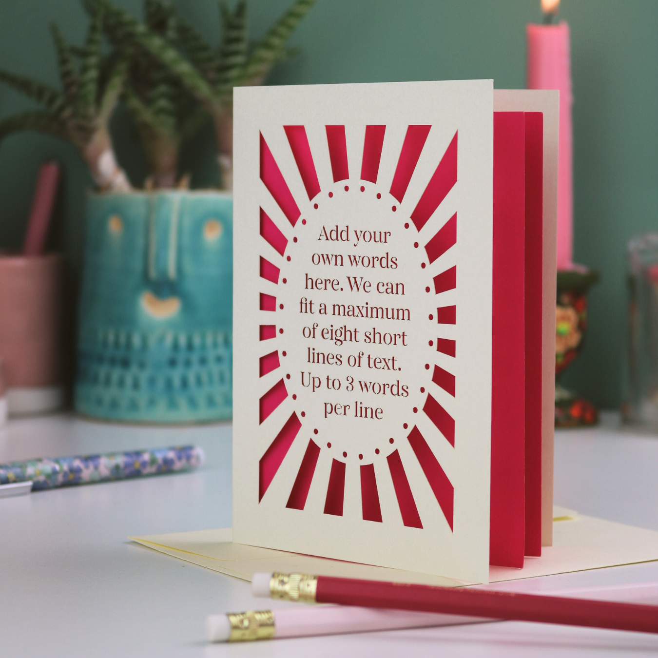 Add Your Own Text Laser Cut Card- Design 1