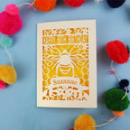 Personalised Papercut Bee Birthday Card