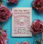 A paper cut "bee mine" personalised Valentine's card