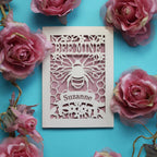 A cut out "bee mine" personalised Valentine's card