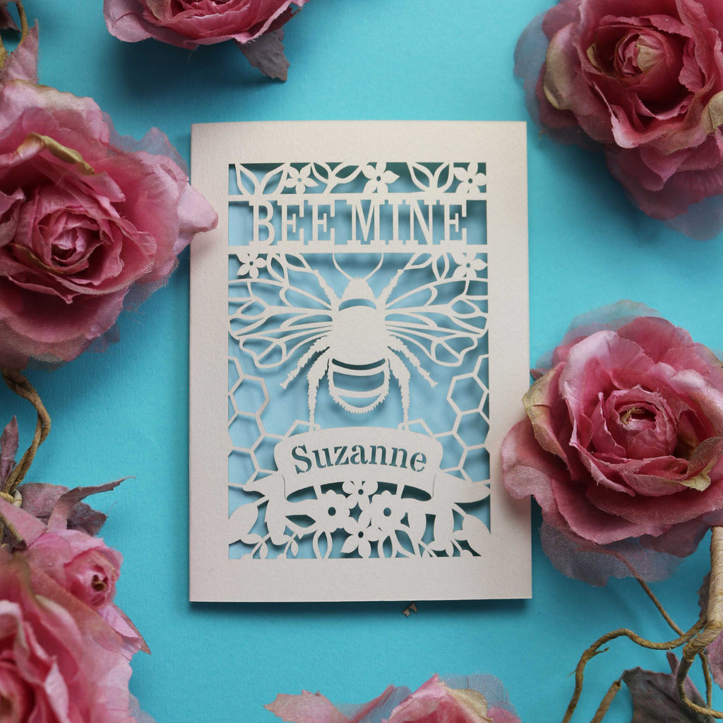 Personalised Bee Valentines card