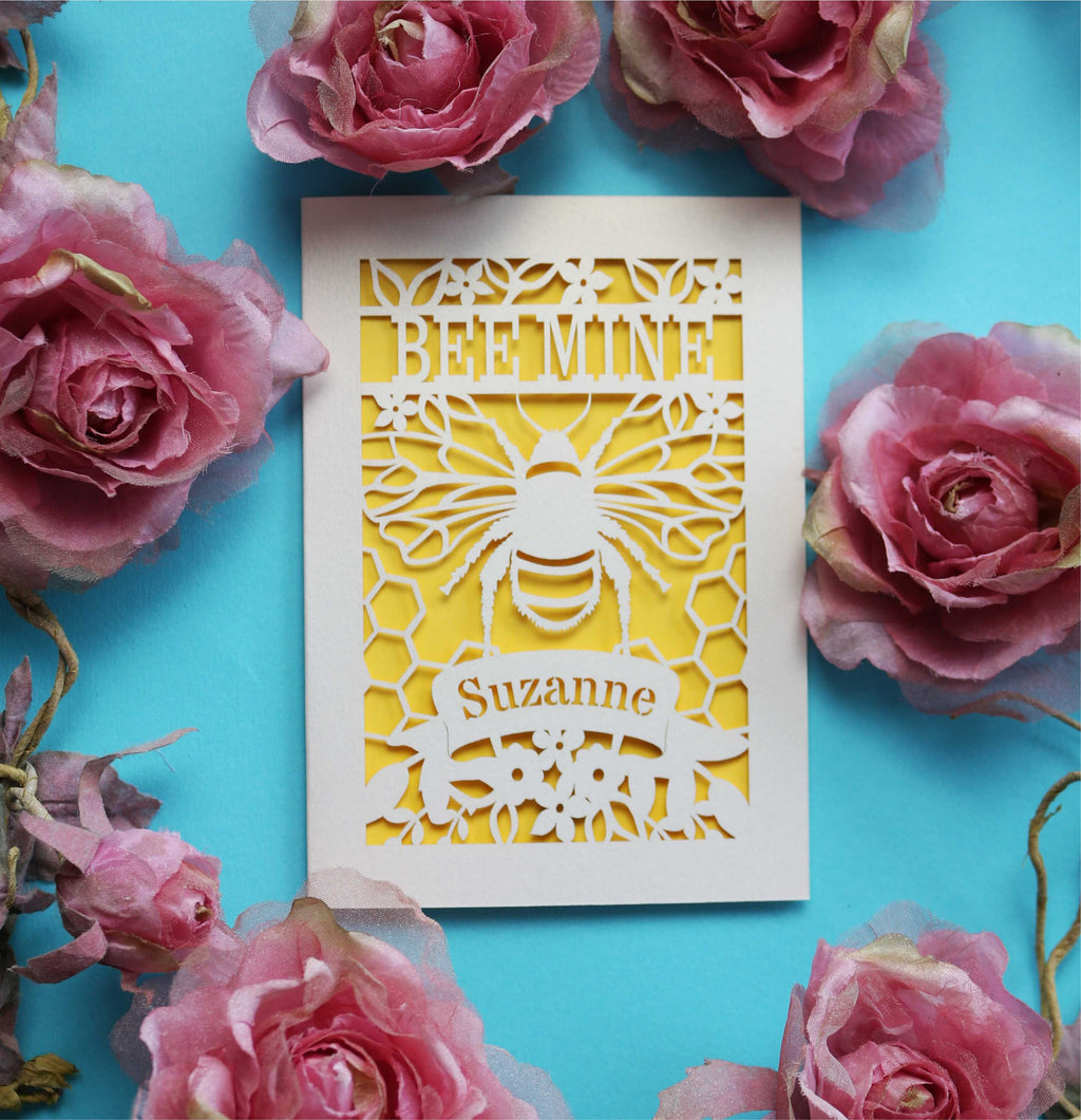 Be my Valentine paper cut card