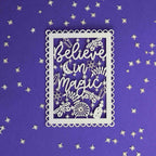 Believe in Magic Papercut Quote Postcard
