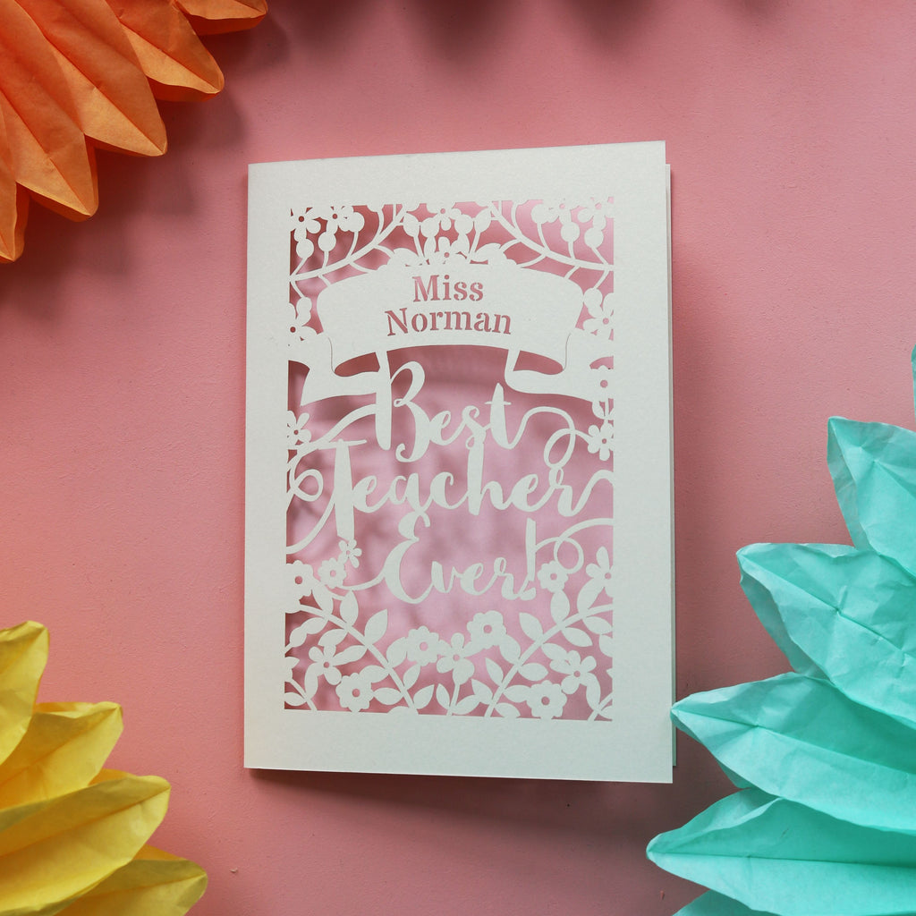 Teacher cards made in the UK. 