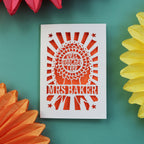 A cut out thank you teacher end of term card