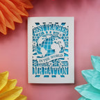 Teacher cards from the UK. This card is laser cut and personalised with the teacher's name