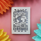 Thank you teacher cards made in the UK and personalised with a name