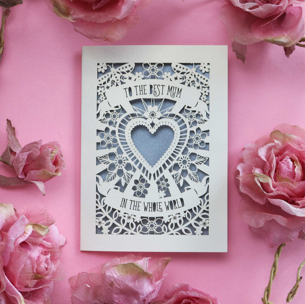 A cut out mothers day card for the best mum in the world