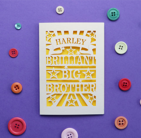 Brilliant Big Brother Papercut Card