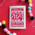 "Born in 2024" personalised laser cut card