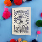 Laser cut boyfriend Card with 'Happy Valentine's Day to the best boyfriend in the world' text on a blue background with colourful pom-poms.