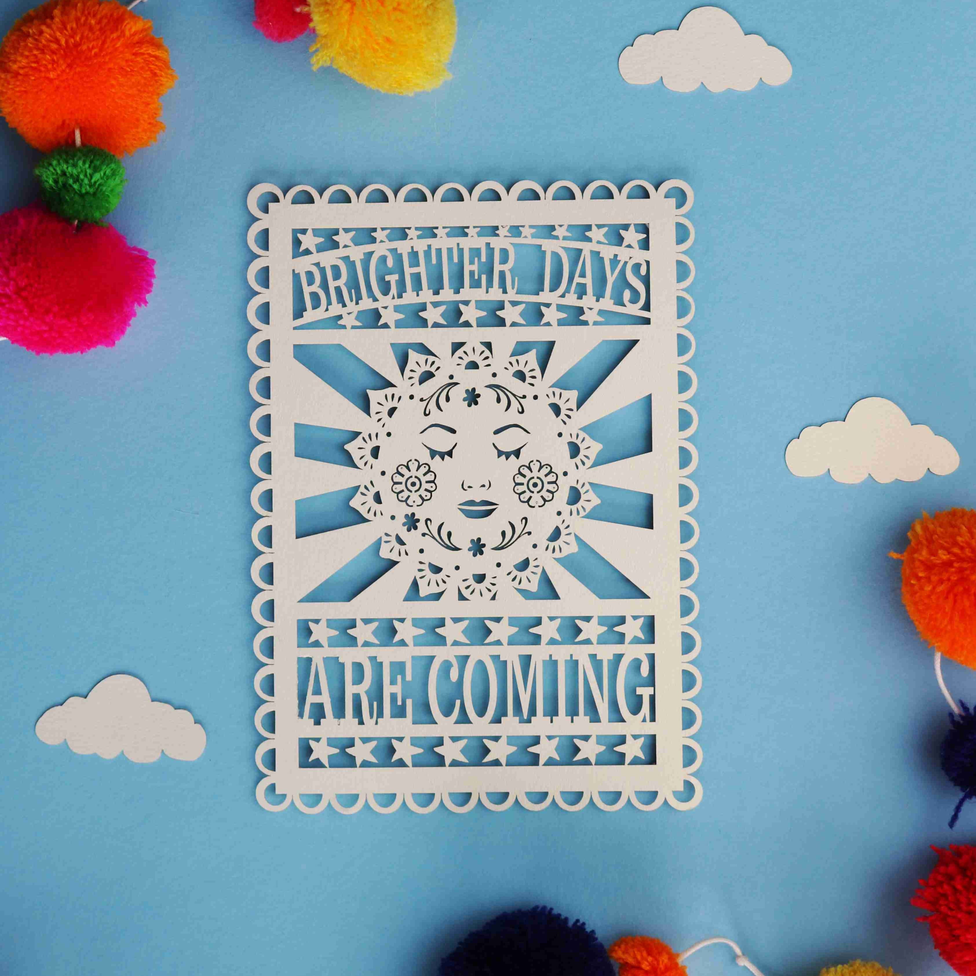 Brighter Days are Coming Papercut Postcard