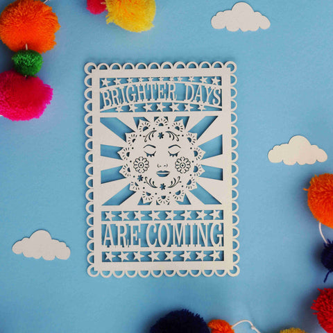 Brighter Days are Coming Papercut Postcard - 