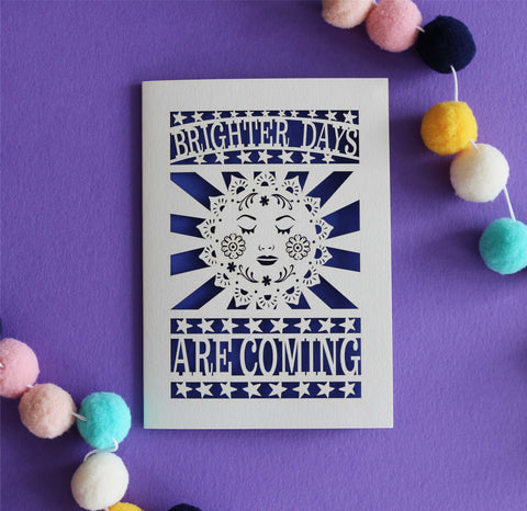 Brighter Days are Coming Papercut Card - A6 (small) / Infra Violet