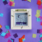 Small Square Framed Silver Bunnies Papercut