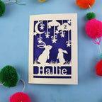 Bunny Laser Cut Personalised Birthday Card