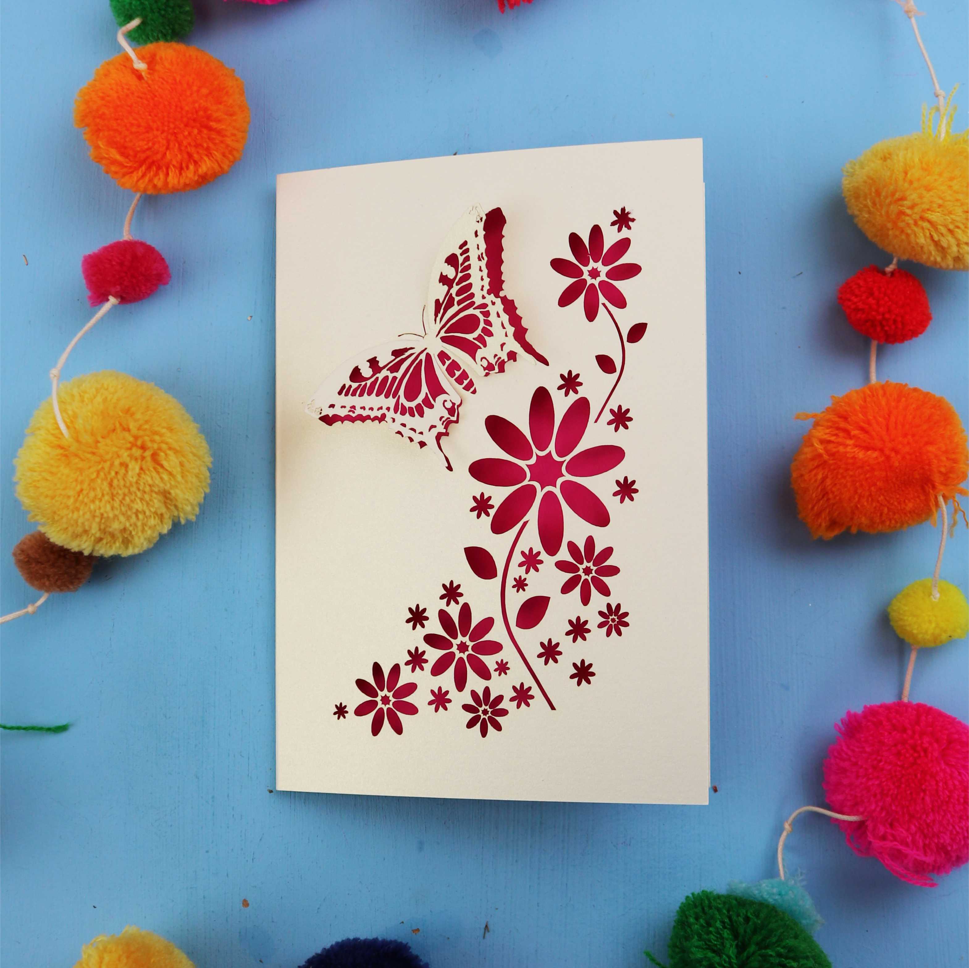 Laser Cut Butterfly Card