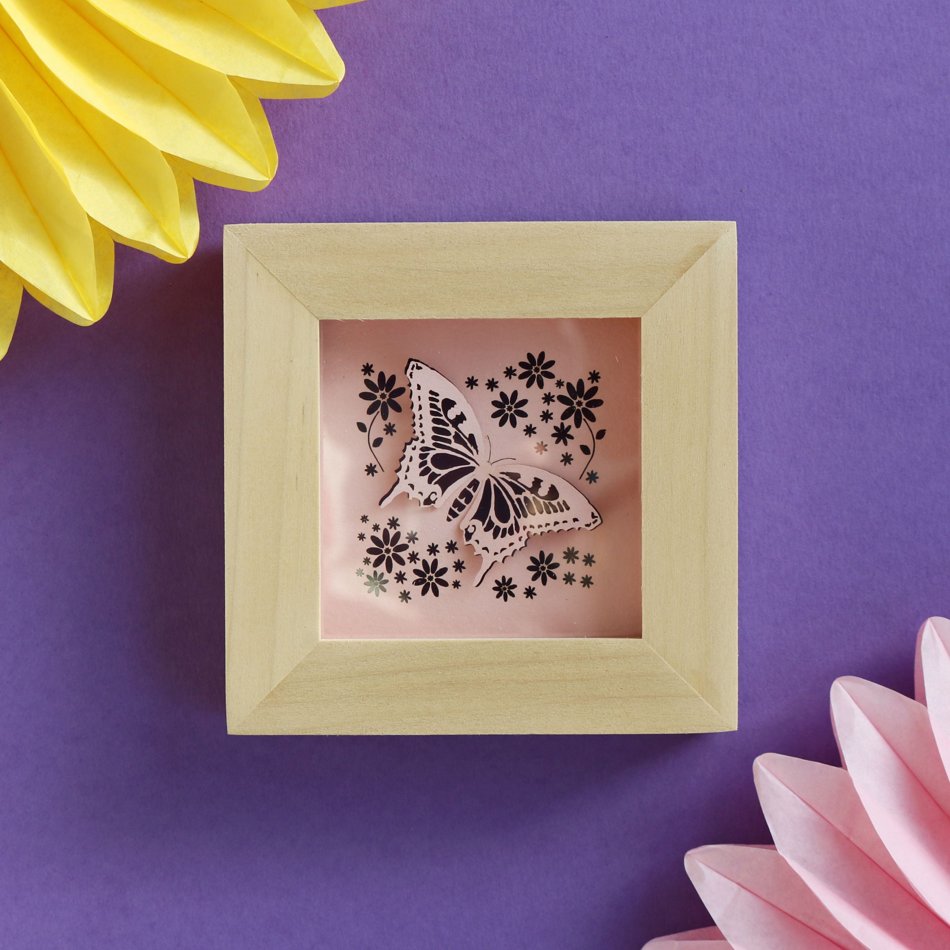 Small Square Framed Butterfly Papercut