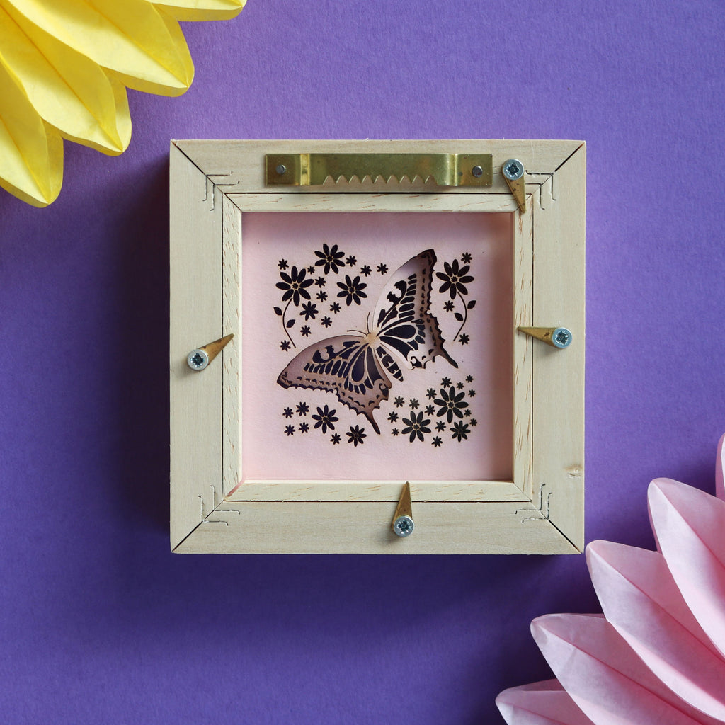 Small Square Framed Butterfly Papercut