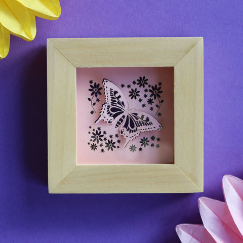 Small Square Framed Butterfly Papercut - 