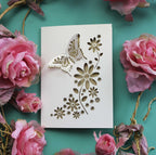 A butterfly and flowers greeting card
