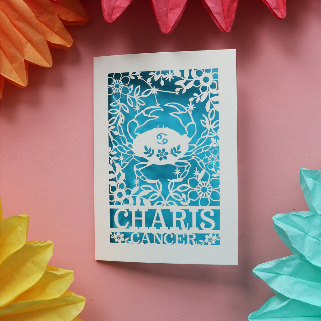 A personalised cancer birthday card