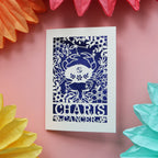 A unusual laser cut Cancer sign birthday card, personalised with a first name