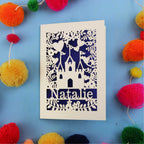 Castle Laser Cut Personalised Birthday Card - No Age
