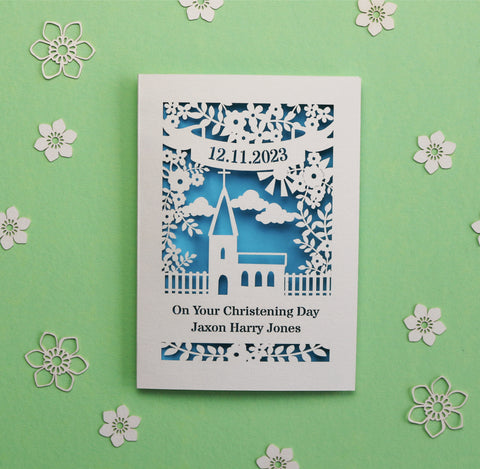 A personalised Christening card. - 