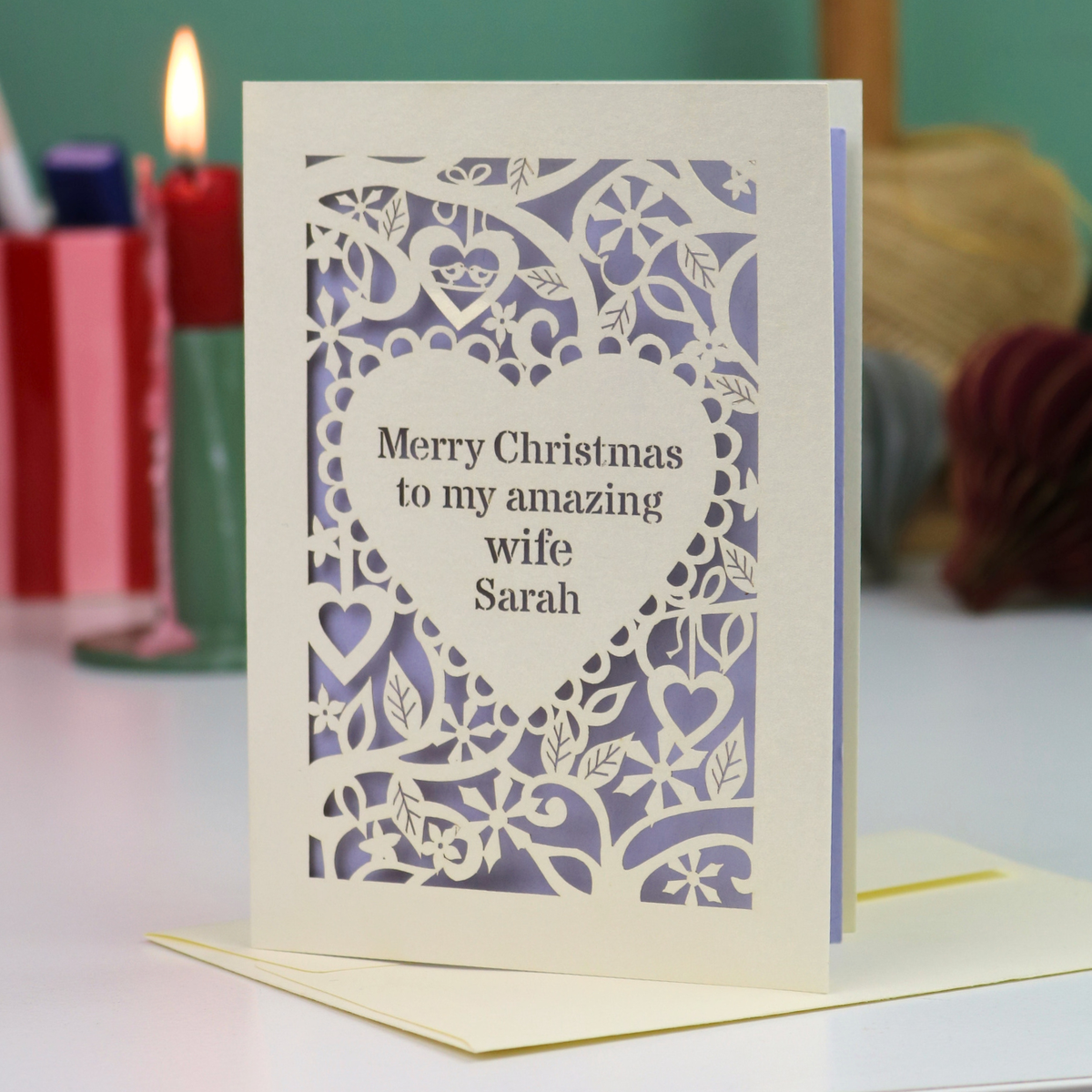 'Merry Christmas To My Amazing Wife' Personalised Christmas Card