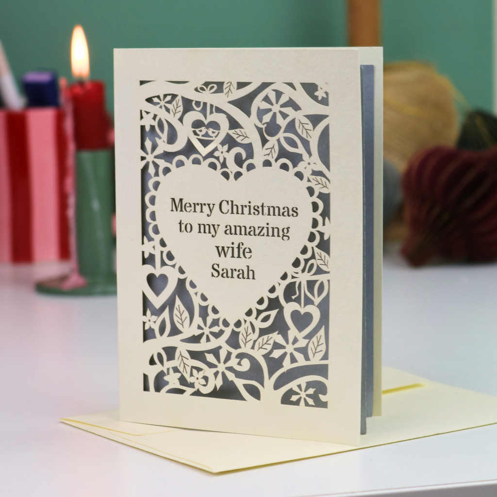 'Merry Christmas To My Amazing Wife' Personalised Christmas Card