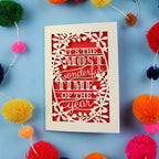 Papercut Christmas Card - 'It's the Most Wonderful Time of the Year'