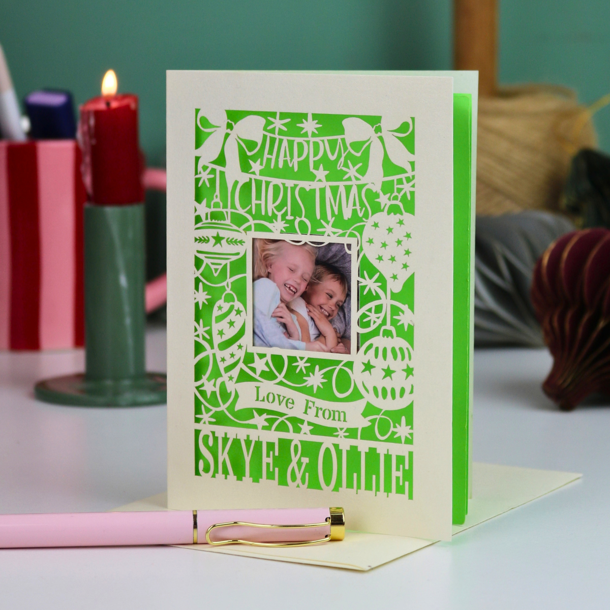 Christmas Photo Card - Bauble Design