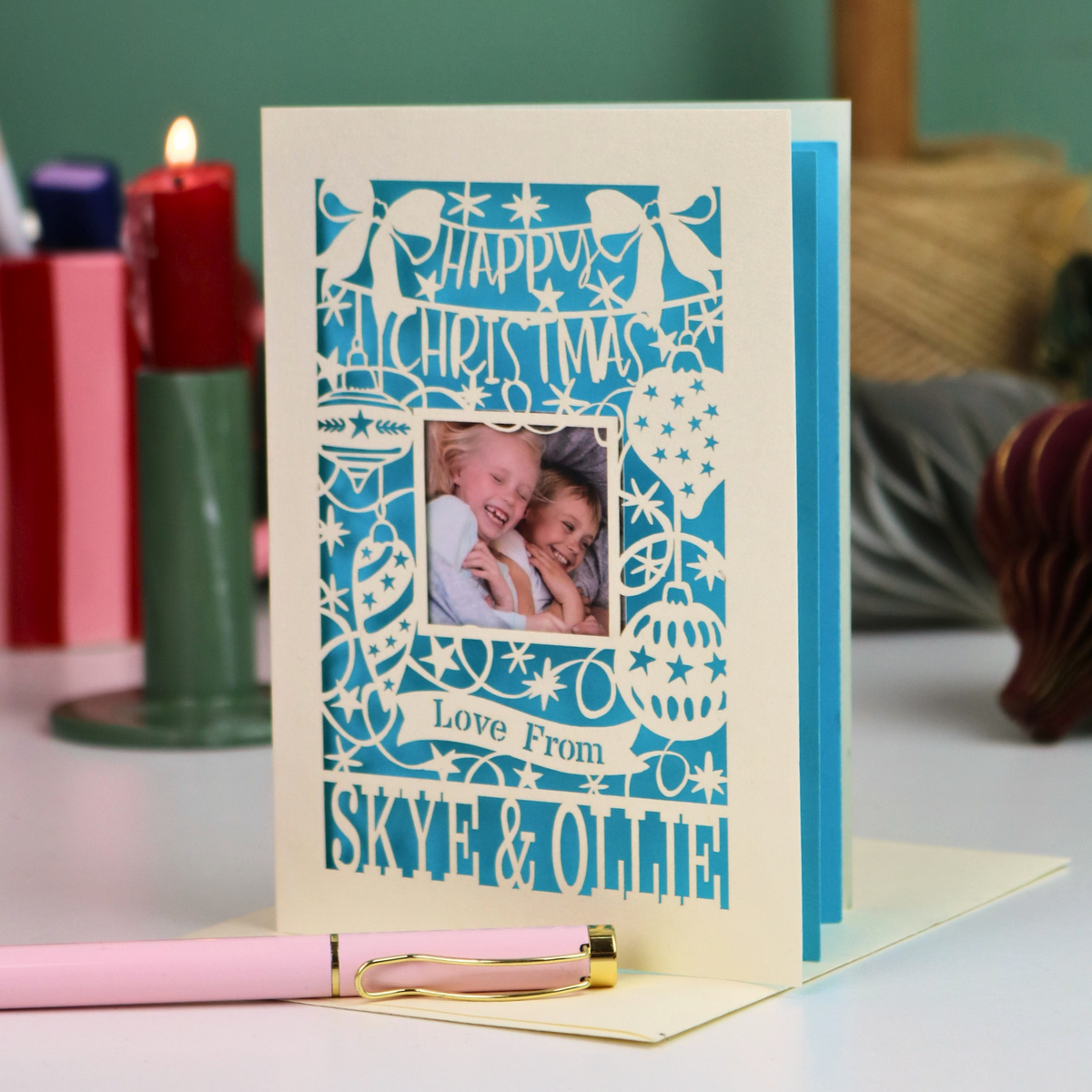 Christmas Photo Card - Bauble Design