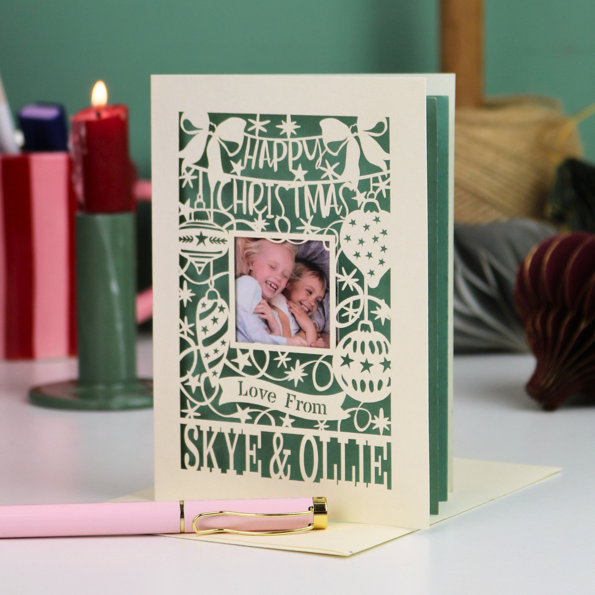 Christmas Photo Card - Bauble Design